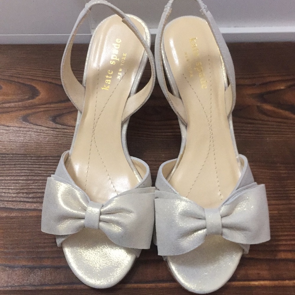 Brand new!! Kate Spade white-gold sandals